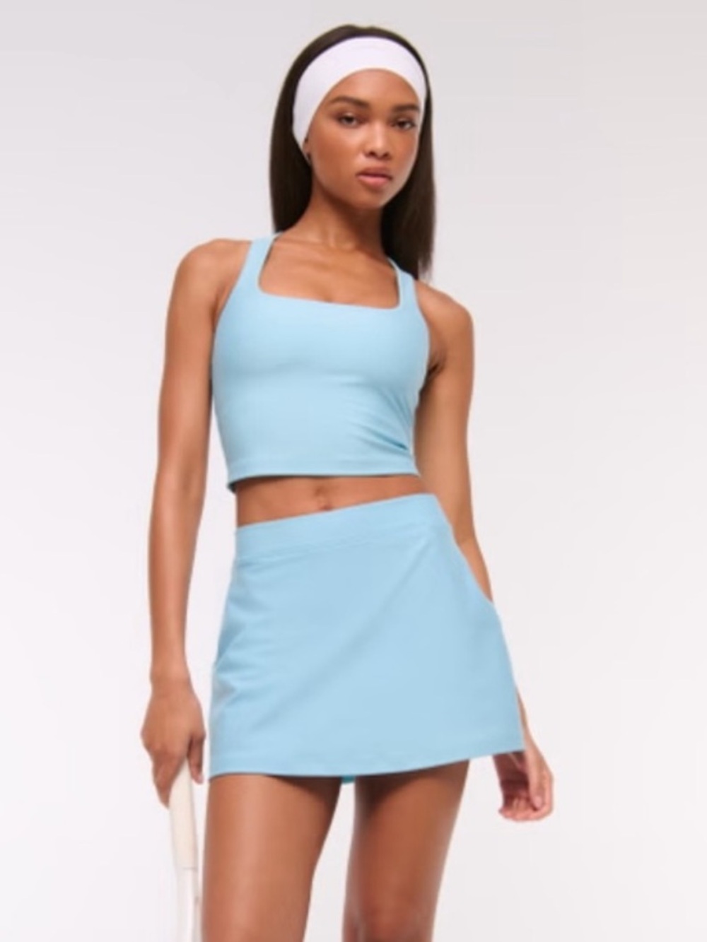 Abercrombie & Fitch Sky Blue SculptLUX Mini Skirt and Top set